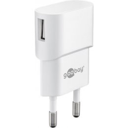 goobay Napájecí a nabíjecí adaptér 230V na USB, max.1A, bílý