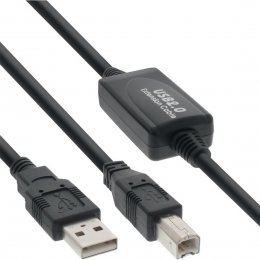 PremiumCord USB 2.0 repeater a propojovací kabel A/M-B/M 20m