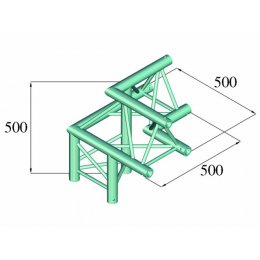 Alutruss Trilock 6082AL-32, 3-koncový rohový díl levý