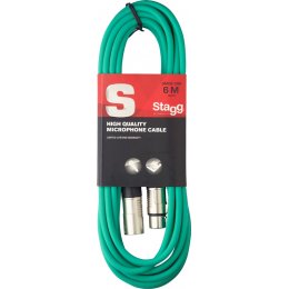 Stagg SMC6 CGR, mikrofonní kabel XLR/XLR, 6m, zelený