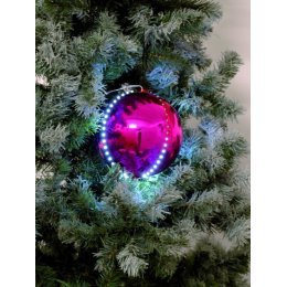 Europalms Sněhové LED koule, 8 cm, růžová, 5 ks