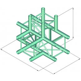 Alutruss Quadlock TQ390-QQT42, 4-koncový T-díl