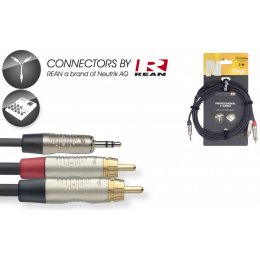 Stagg NYC6/MPS2CMR, kabel 2x RCA/mini JACK, 6m