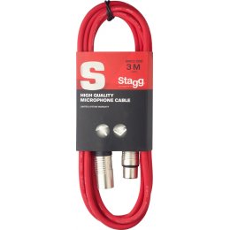 Stagg SMC3 CRD, mikrofonní kabel XLR/XLR, 3m, červený